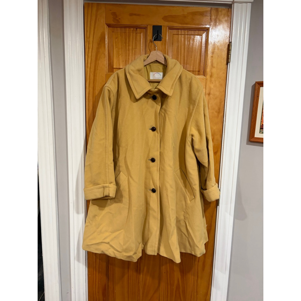 Bogner Camel Wool Coat Swing A-Line Button Front Women’s Vintage